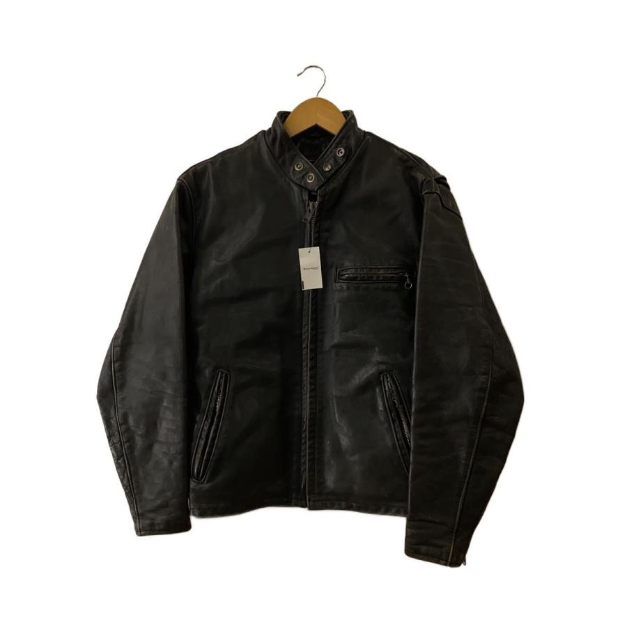 Schott　641VS　size38　レザージャケット　シングルライダース Schott◇シングルライダースジャケット/38/レザー/BLK/無地/641