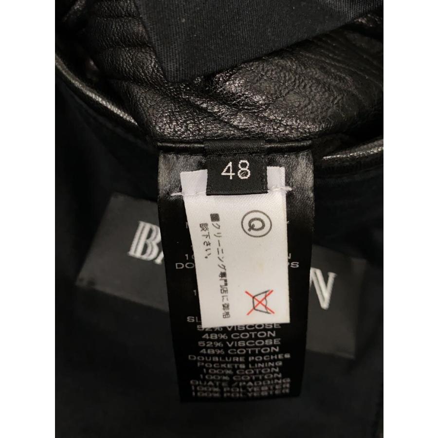 BALMAIN◇レザージャケット・ブルゾン/48/レザー/BLK