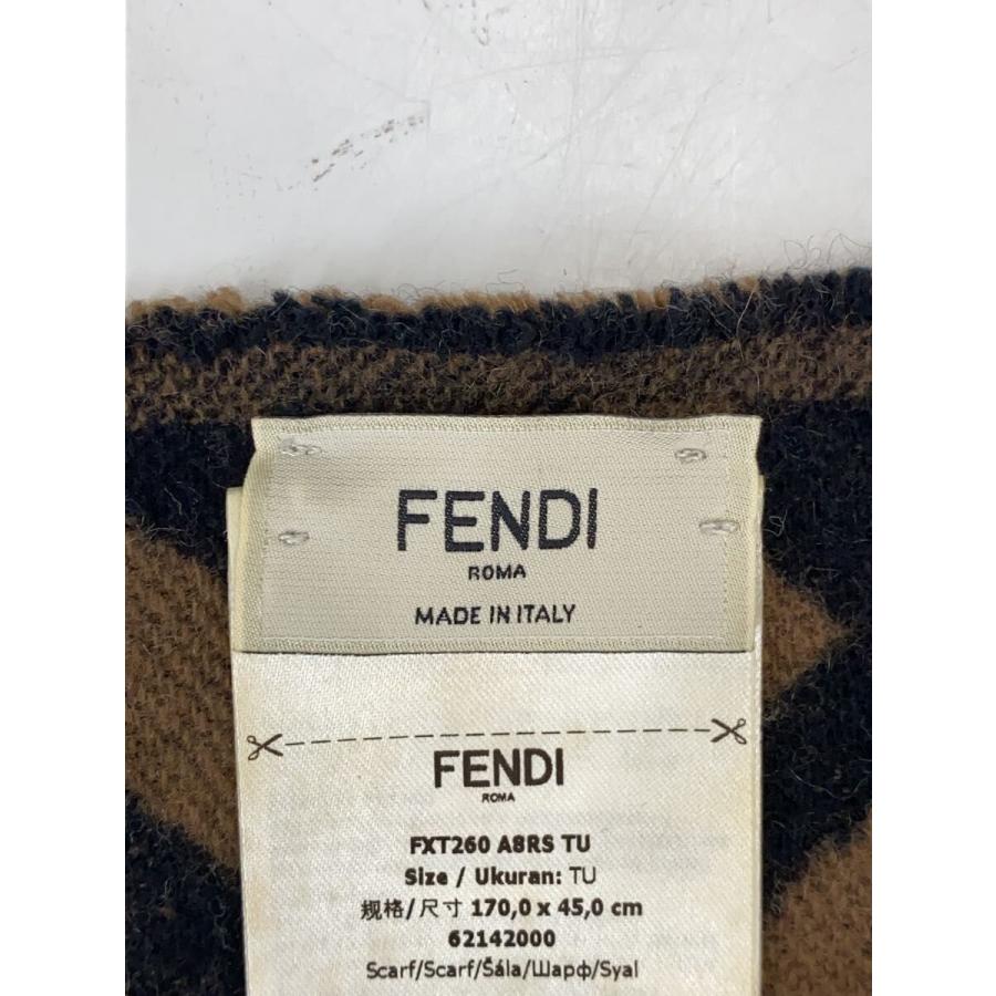 FENDI◆マフラー/カシミア100％/BRW/ズッカ柄/メンズ/62142000