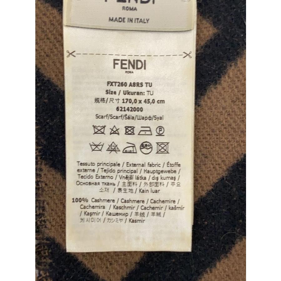 FENDI◆マフラー/カシミア100％/BRW/ズッカ柄/メンズ/62142000
