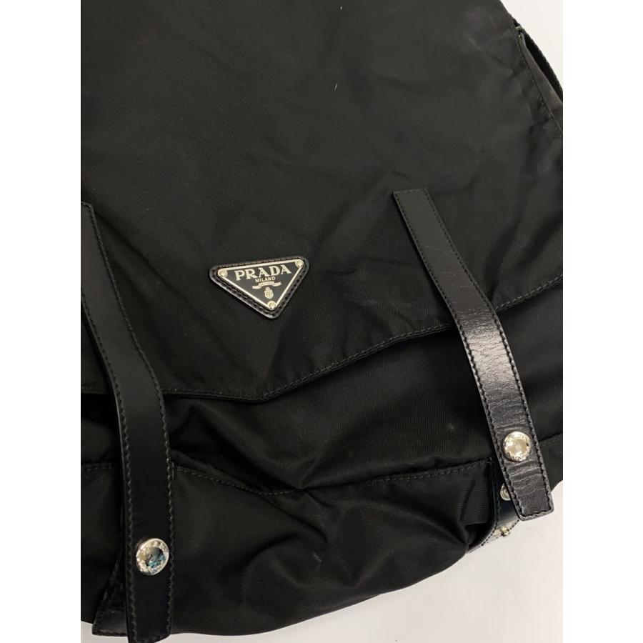 PRADA◆ショルダーバッグ/ナイロン/BLK/無地_8