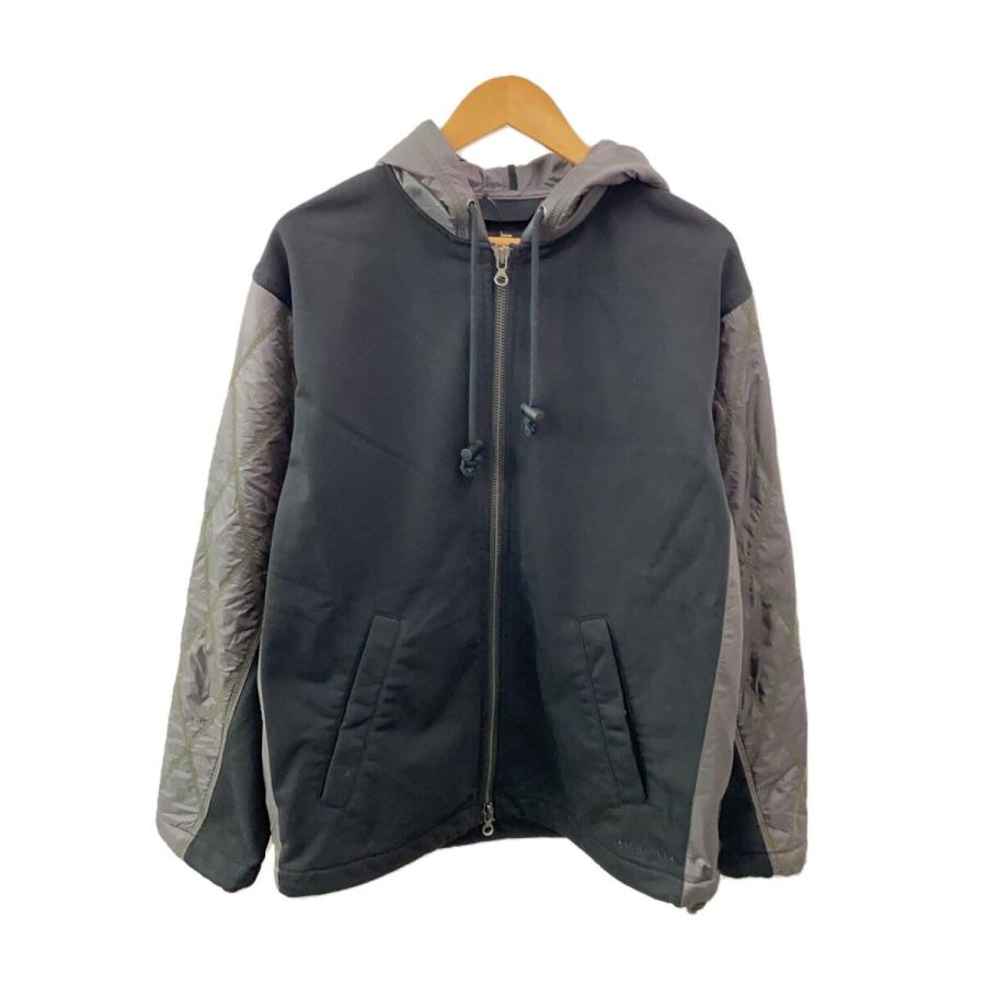 DIESEL◇20AW/J-ROMBE/袖切替/ジップパーカー/48/コットン/BLK/A10497