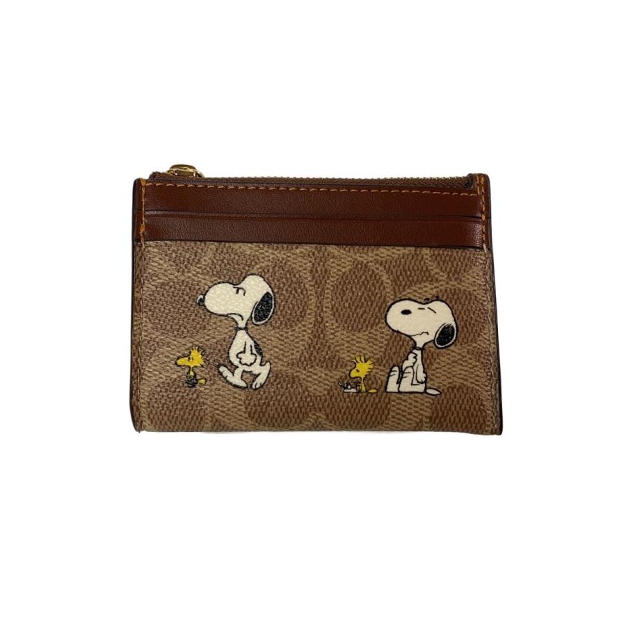 COACH◇PEANUTS/カードケース/PVC/BRW/レディース/C2578-CBT14