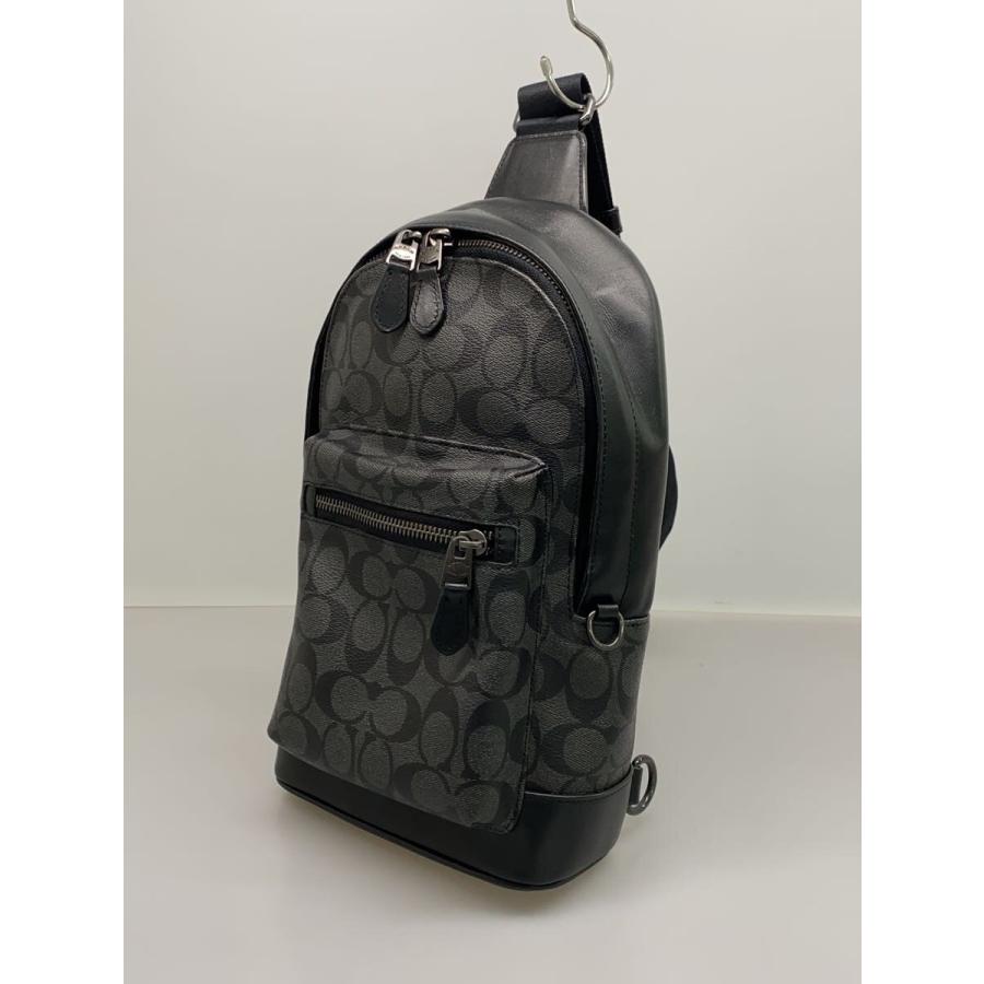 Coach 合成皮革 バックパック ブラック/グレー COACH（コーチ） バッグ メンズ リュック シグネチャー レーサー