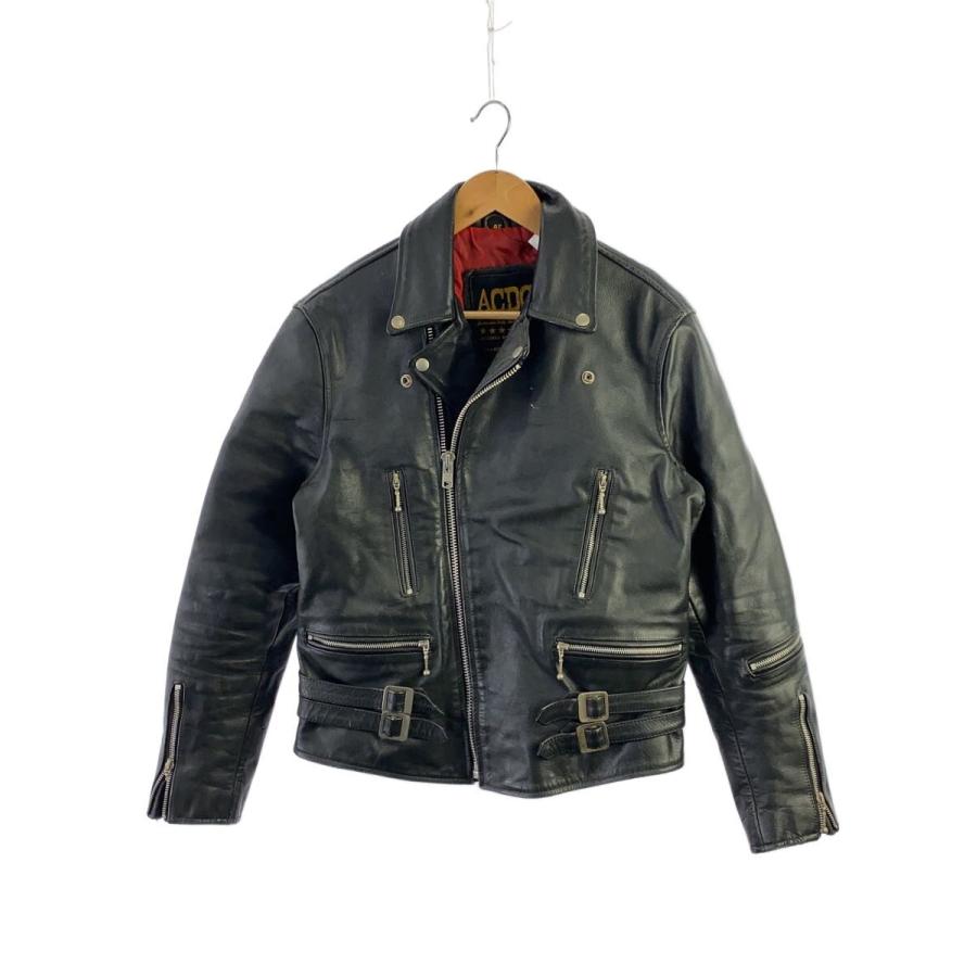 ACDC◇ダブルライダースジャケット/42/レザー/BLK// : セカンド