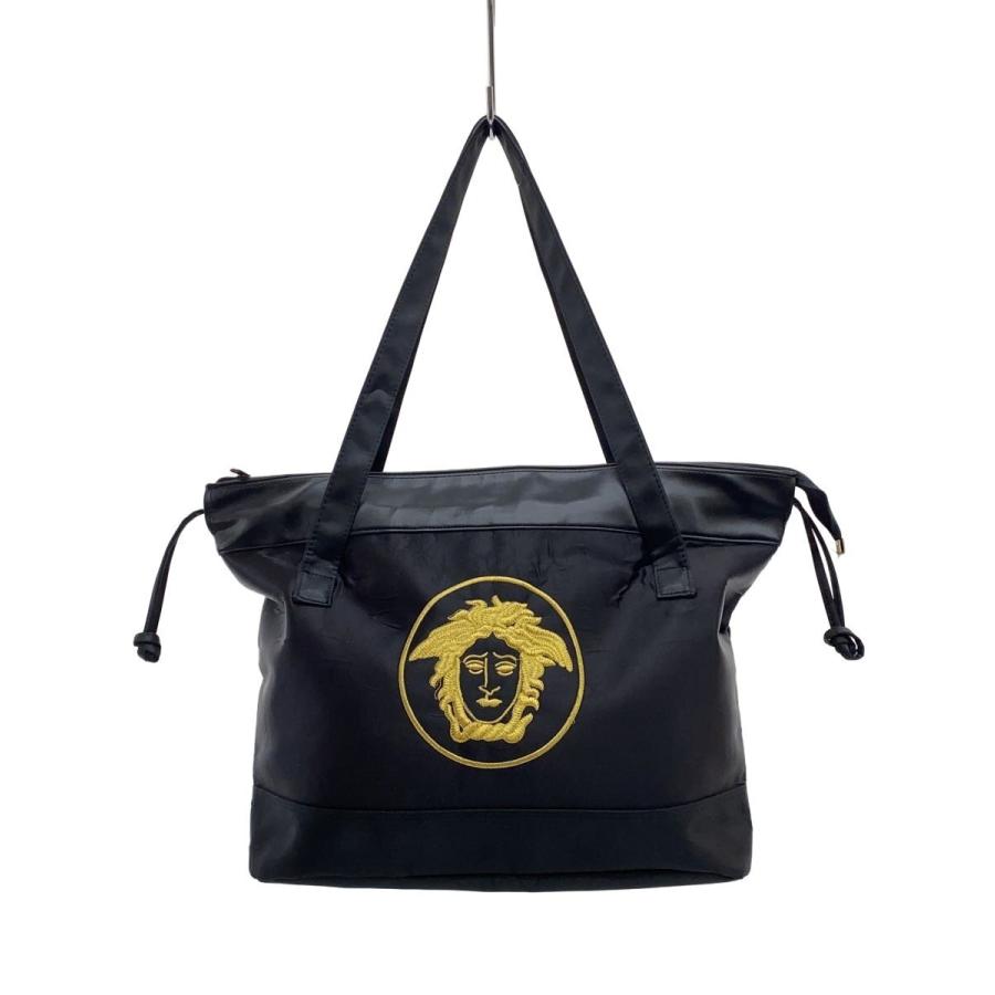 【O】Gianni Versace ジャンニ ヴェルサーチ トートバッグ GIANNI VERSACE◇トートバッグ/ナイロン/BLK/無地 : セカンド