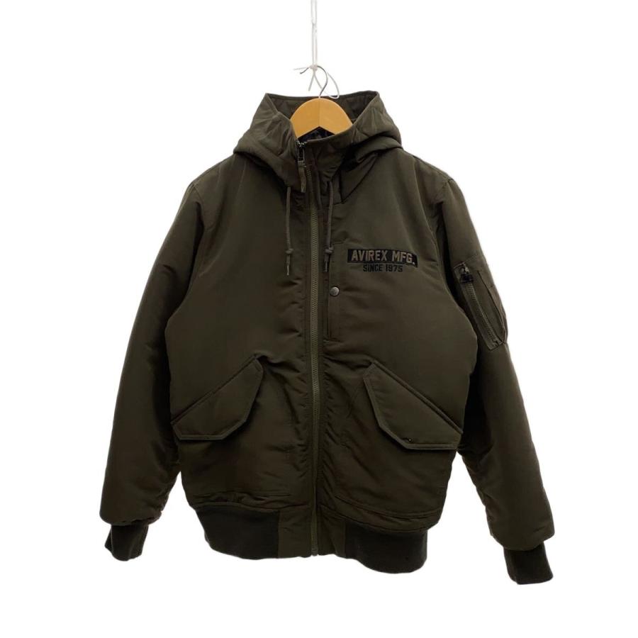 AVIREX◇ダウンジャケット/L/ポリエステル/KHK/無地 : セカンド