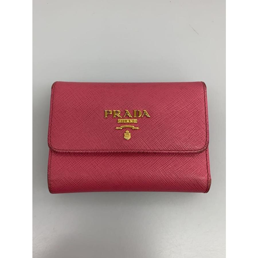 PRADA◇3つ折り財布/レザー/PNK/レディース/1MH025QWA : セカンド