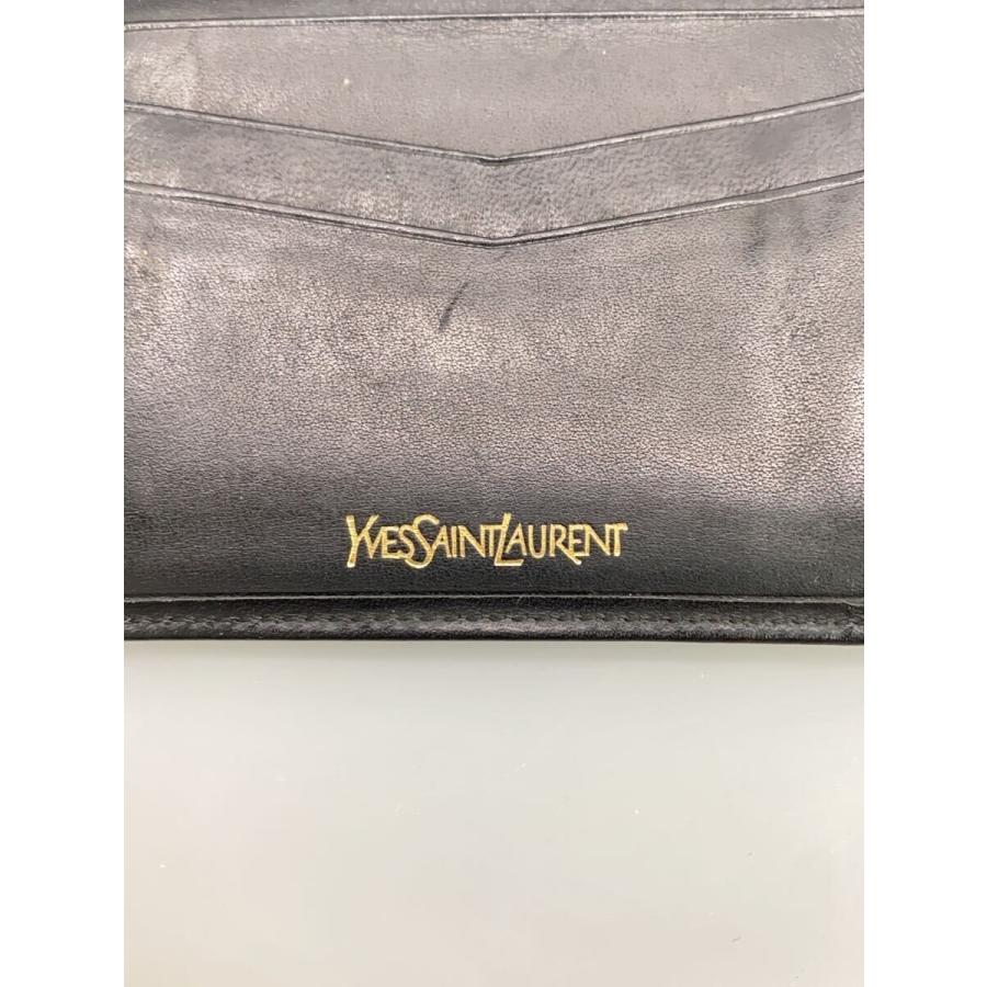 YVES SAINT LAURENT◇2つ折り財布/レザー/BLK/メンズ : セカンド