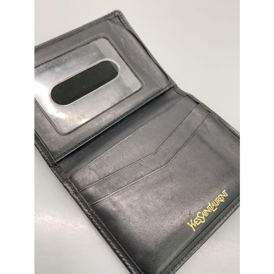 YVES SAINT LAURENT◇2つ折り財布/レザー/BLK/メンズ : セカンド
