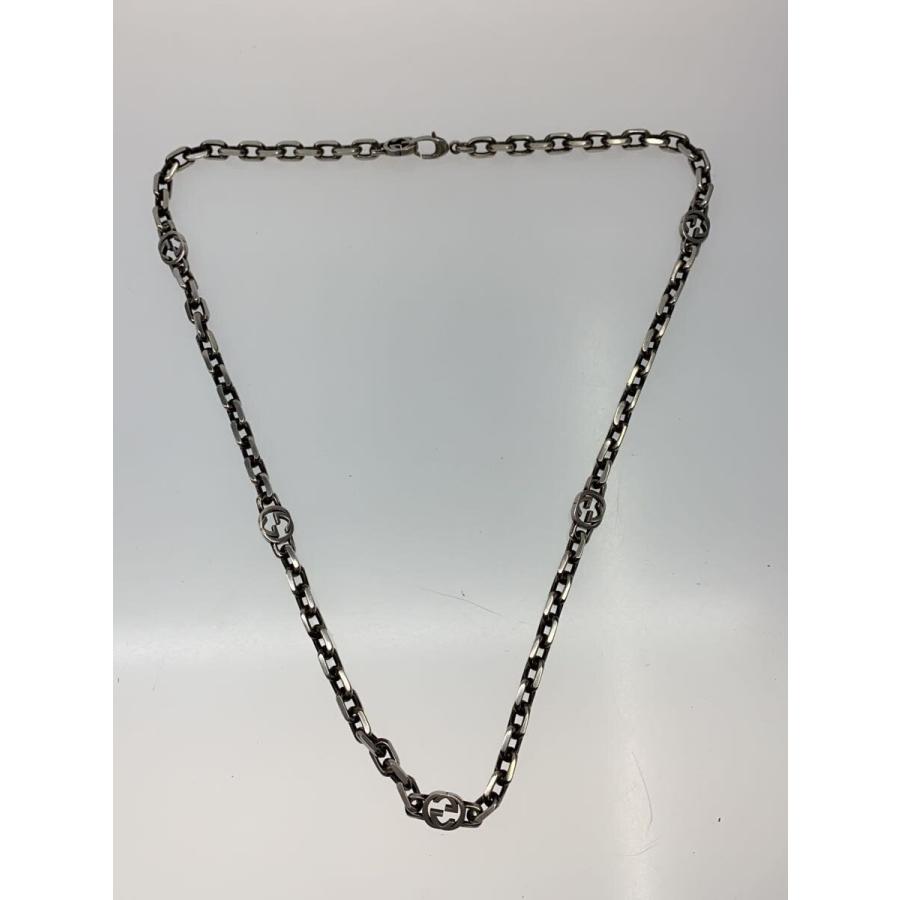 GUCCI◇インターロッキングG/チェーンネックレス/SV925/SLV/トップ無