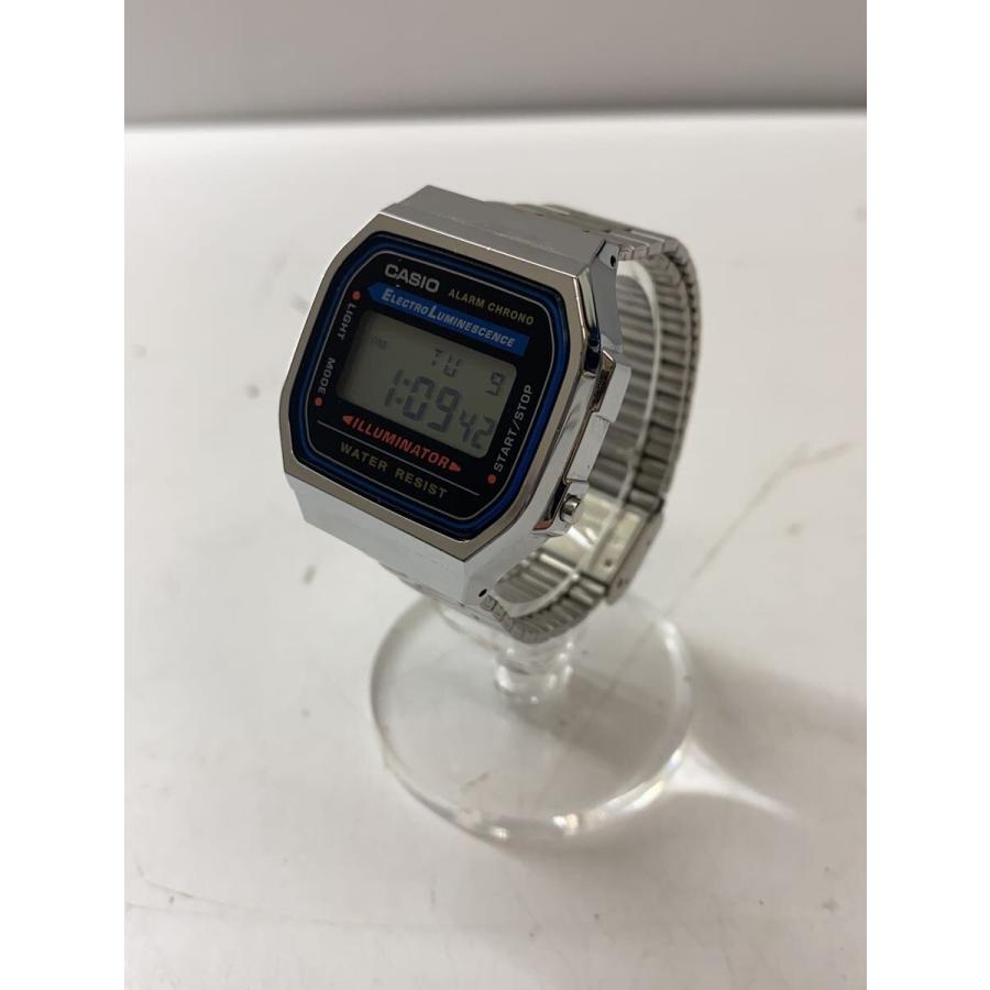 CASIO◇クウォーツ腕時計/デジタル/ステンレス/BLK/SLV/A168WA-1A2WJR 