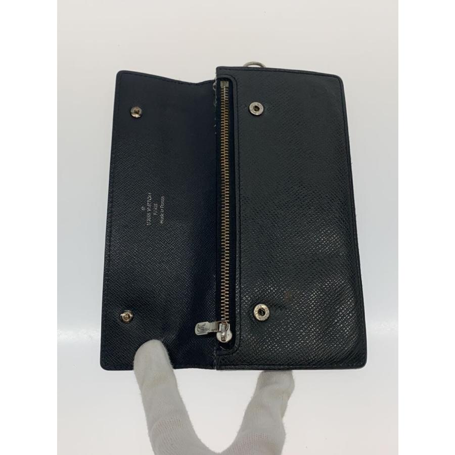 LOUIS VUITTON◇ポルト・フォイユ・アコルディオン_タイガ/レザー/BLK