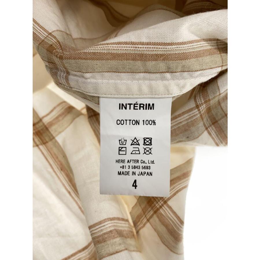 INTERIM◇長袖シャツ/4/コットン/BEG/チェック/IT22S089