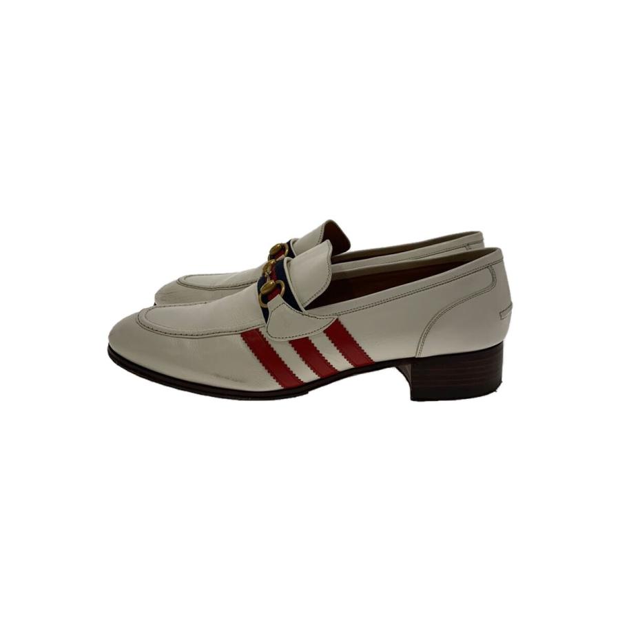 GUCCI◇×adidas/3ストライプビットローファー/UK12/WHT/レザー/702283