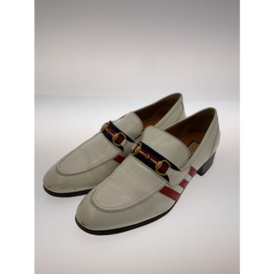 GUCCI◇×adidas/3ストライプビットローファー/UK12/WHT/レザー/702283