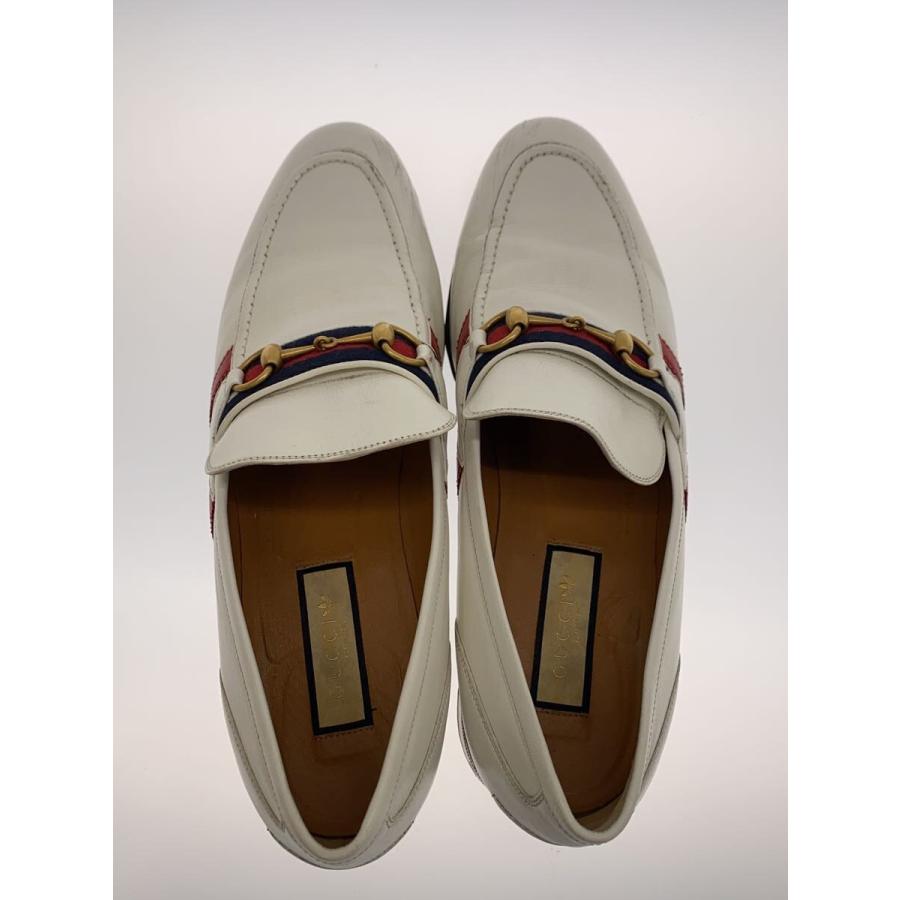 GUCCI◇×adidas/3ストライプビットローファー/UK12/WHT/レザー/702283