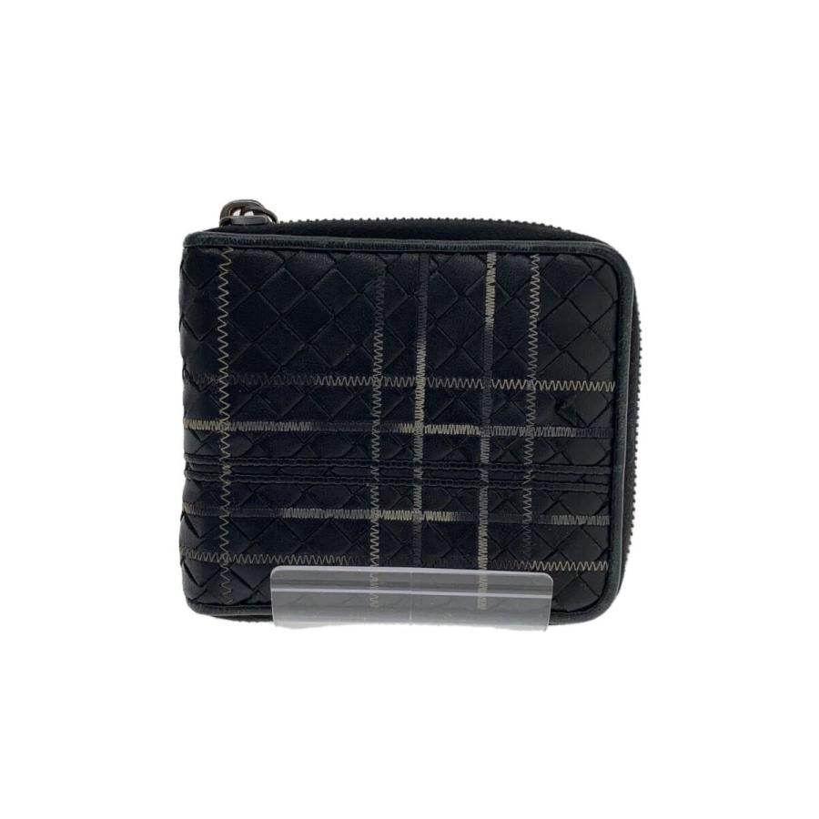 BOTTEGA VENETA◇アトラス/イントレチャート/財布/レザー/BLK/メンズ