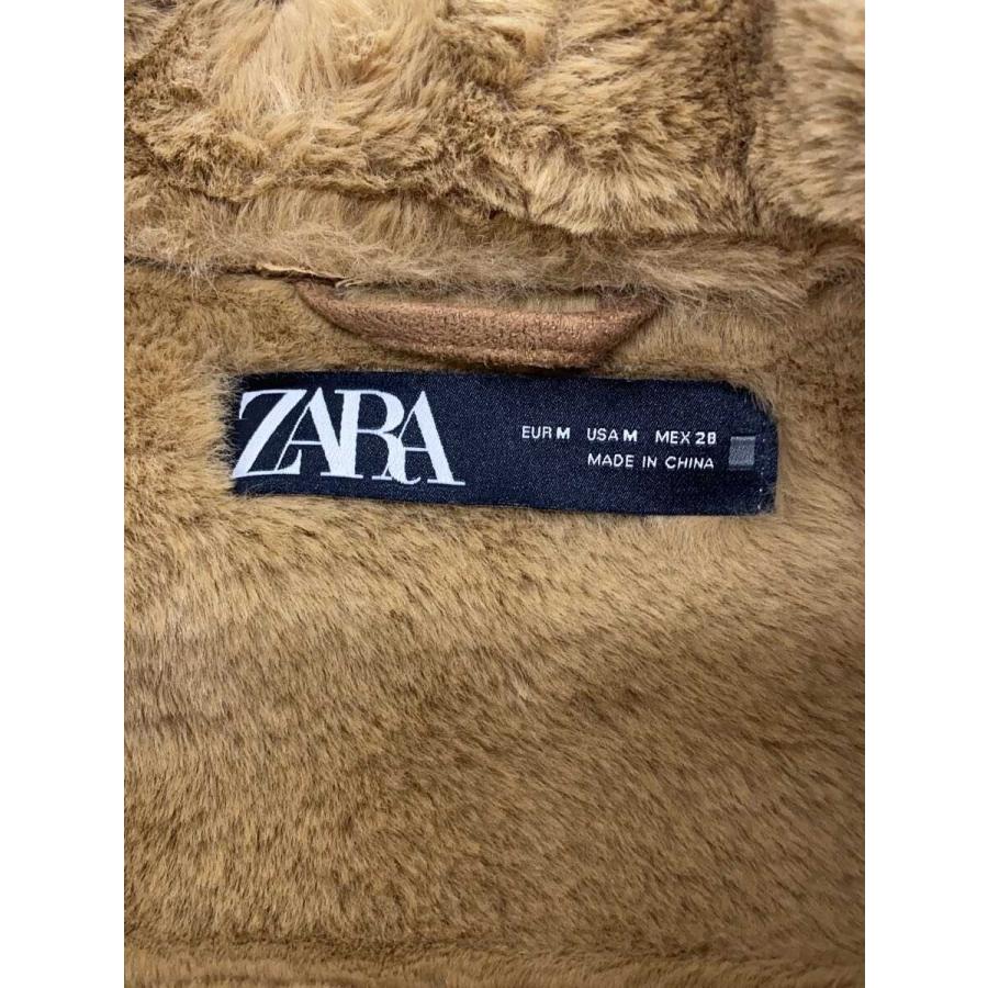 ZARA◇ダブルフェイスフェイクスエードジャケット/M/ポリエステル/BRW