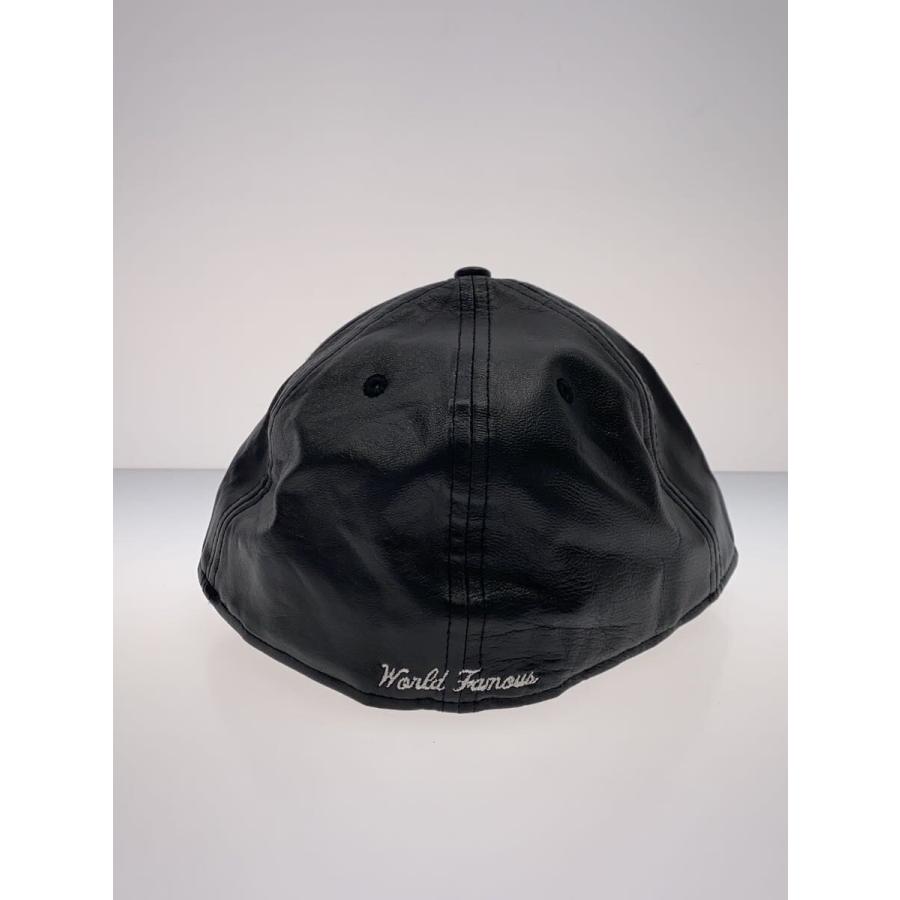 Supreme◇Leather Box Logo Cap/キャップ/7 1/2/レザー/BLK/メンズ