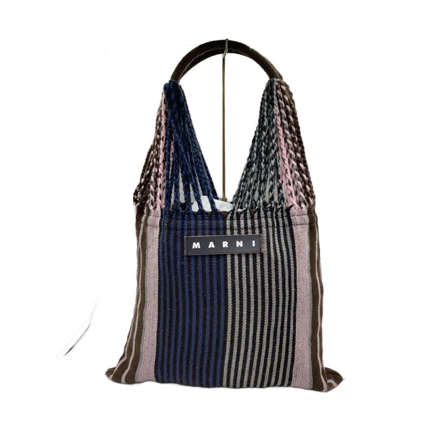 マルニ　MARNI ハンモックバック　ストライプ　インク　未使用 MARNI◇ハンモックバッグ/--/マルチカラー/ストライプ// : セカンド