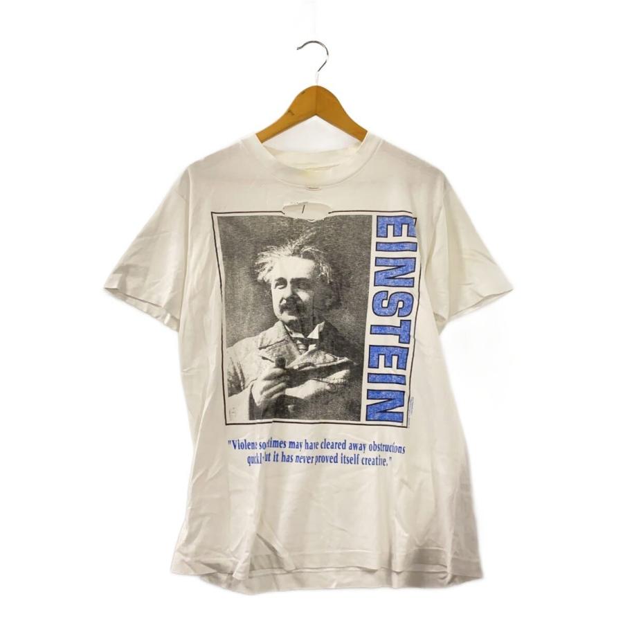 ANDAZIA◇アインシュタイン/Tシャツ/M/コットン/WHT/USA製/状態考慮