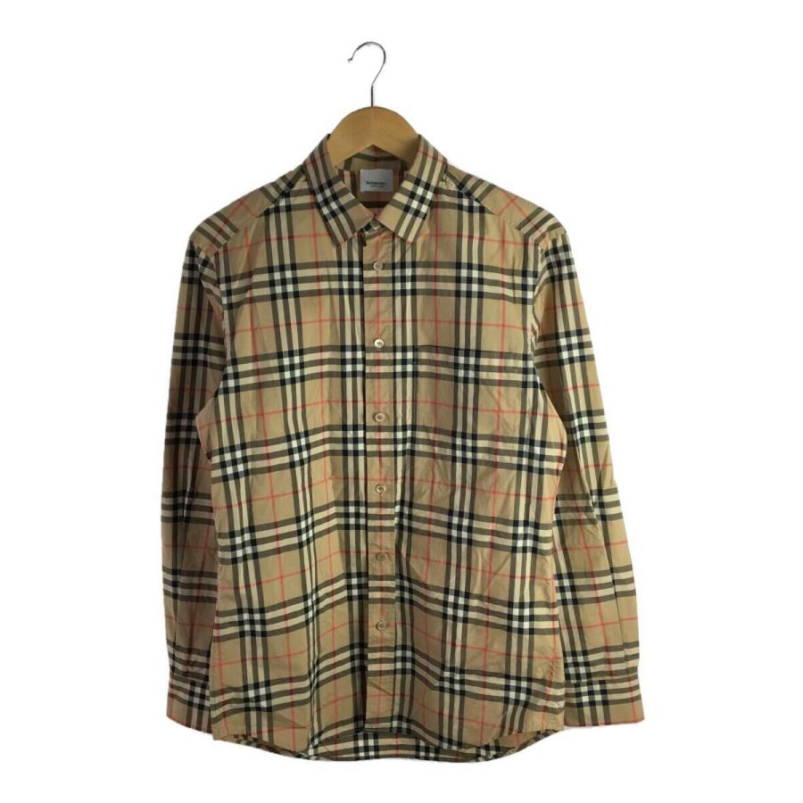 BURBERRY◇21SS/バッグロゴ刺繍/ノバチェック/長袖シャツ/S/コットン 
