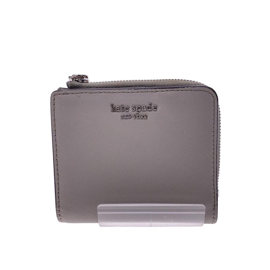 kate spade new york◇2つ折り財布/レザー/GRY/レディース/S338