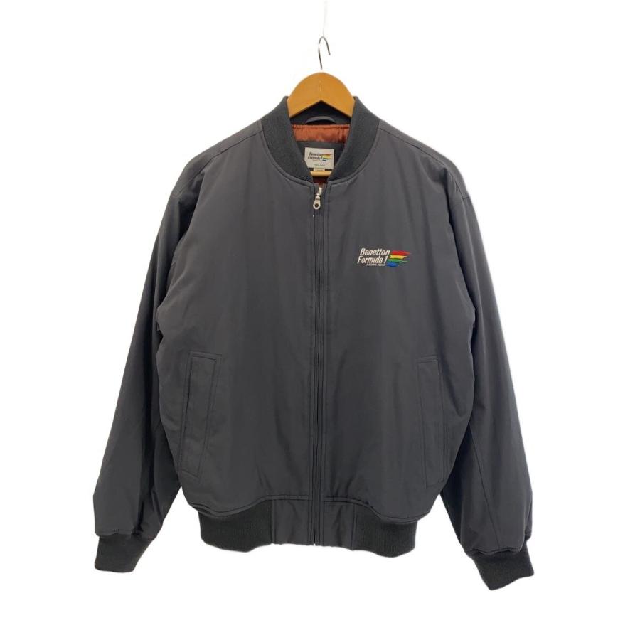 Benetton Formula1/フライトジャケット/L/ポリエステル/GRY/無地