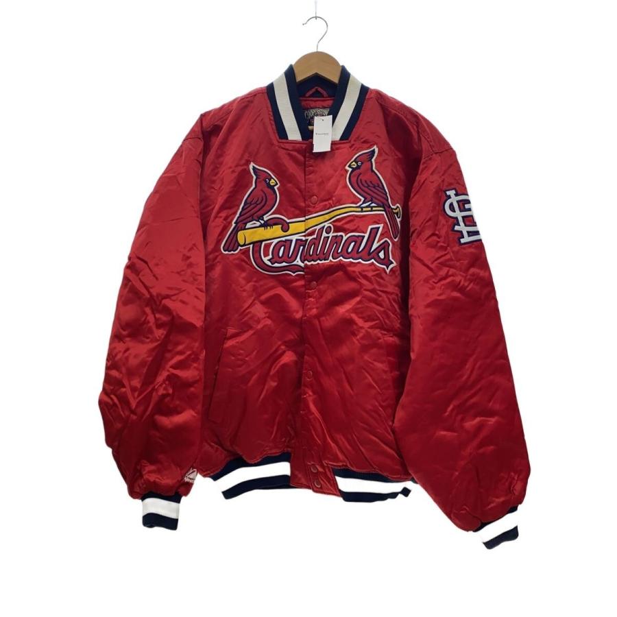 Majestic◇MLB/セントルイスカージナルス/スタジャン/XXL/ナイロン/RED