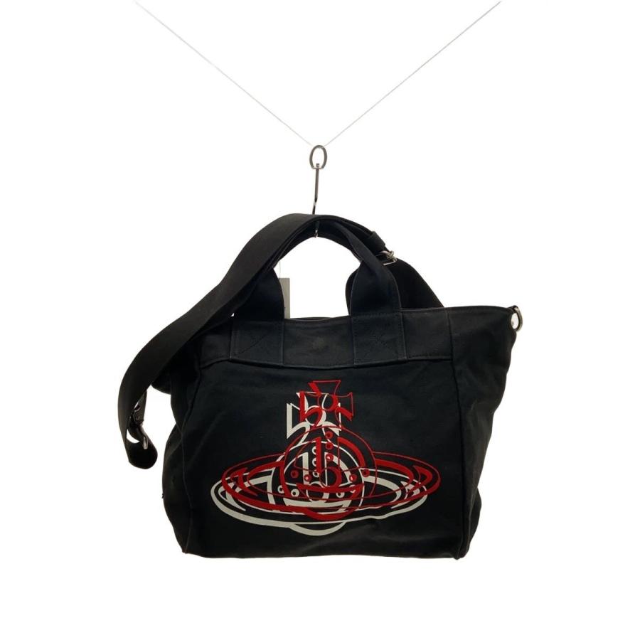 Vivienne Westwood◇トートバッグ/キャンバス/BLK// : セカンド