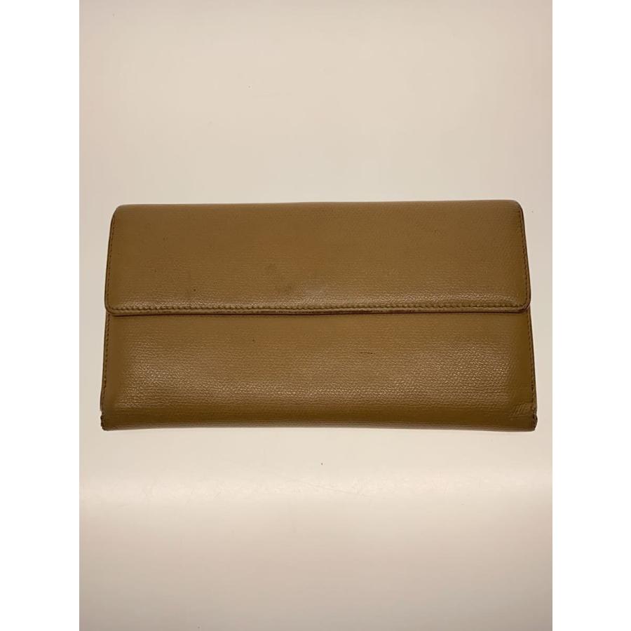 CHANEL◇長財布/オールドシャネル/Wホック/ココボタン/レザー/BEG