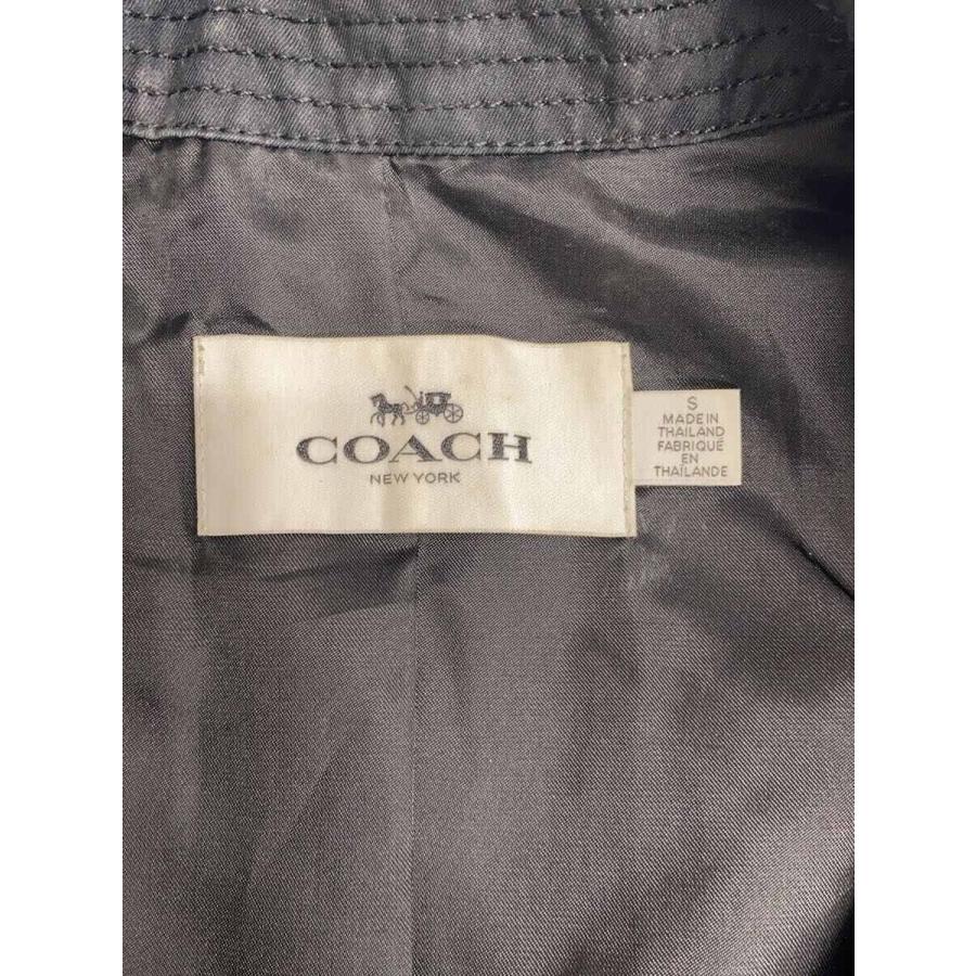 COACH◇トレンチコート/S/コットン/ブラック/汚れ有/ベルト欠品/F87431