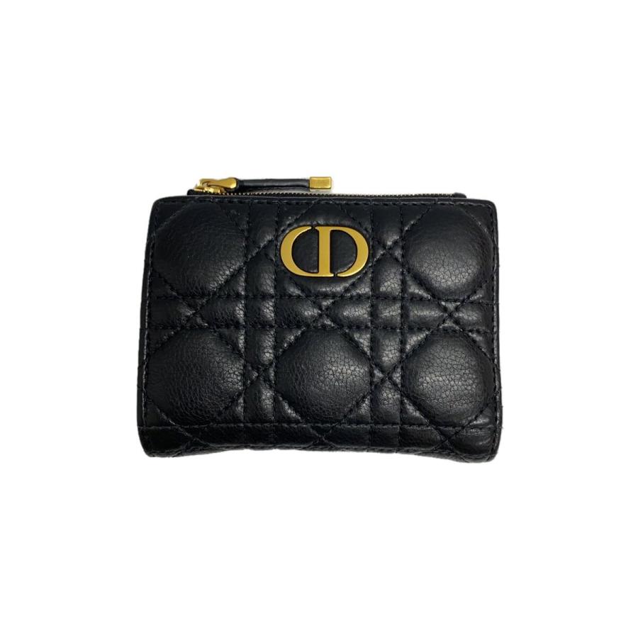 Christian Dior◇2つ折り財布/レザー/ブラック/レディース/98-MA-1203 