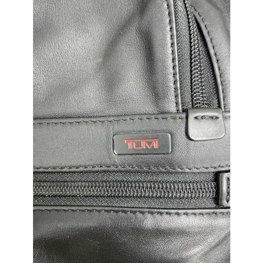 TUMI◇ブリーフケース/レザー/ブラック/無地/ショルダーベルト欠品 
