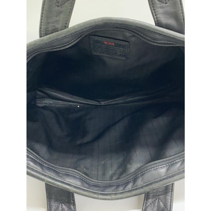 TUMI◇ブリーフケース/レザー/ブラック/無地/ショルダーベルト欠品 