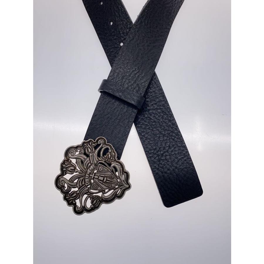 最終価格〙GUCCI バックル268236　カラー:ブラック GUCCI◇クレストバックル/ベルト/レザー/ブラック/無地/メンズ