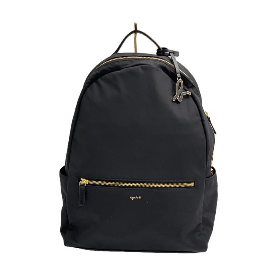 agnes b.◇リュック/ナイロン/ブラック/無地 : セカンド