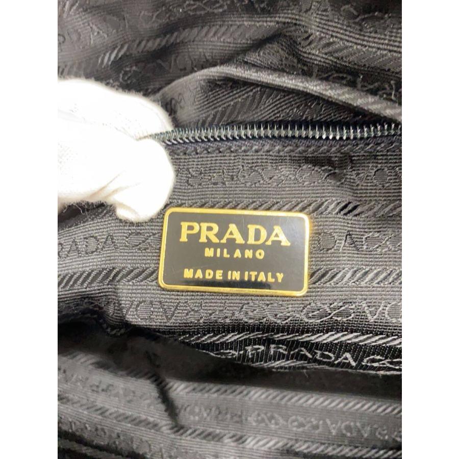 PRADA◆キルティングトートバッグ/チェーン/ナイロン/ブラック//_6