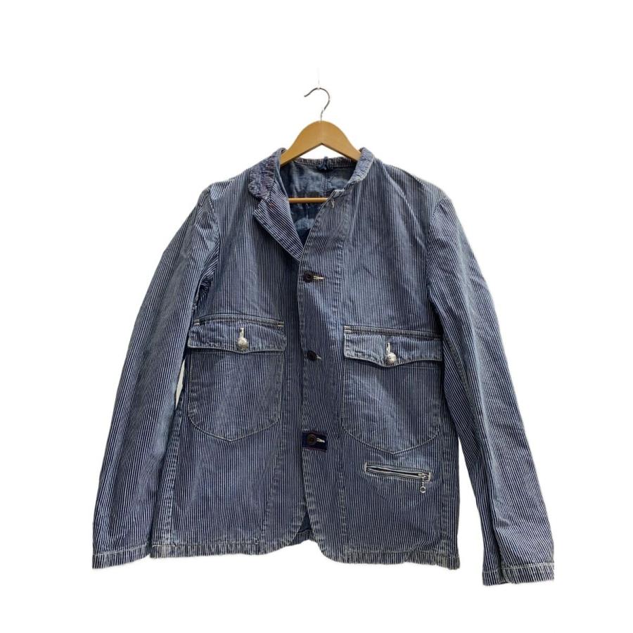 45rpm◇カバーオール/3/コットン/インディゴ/ストライプ : セカンド
