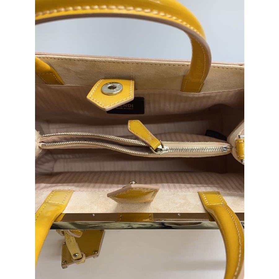 FENDI◇プチトゥージュール/ハンドバッグ/エナメル/イエロー/2WAY/少々 