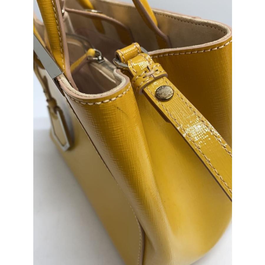 FENDI◇プチトゥージュール/ハンドバッグ/エナメル/イエロー/2WAY/少々 