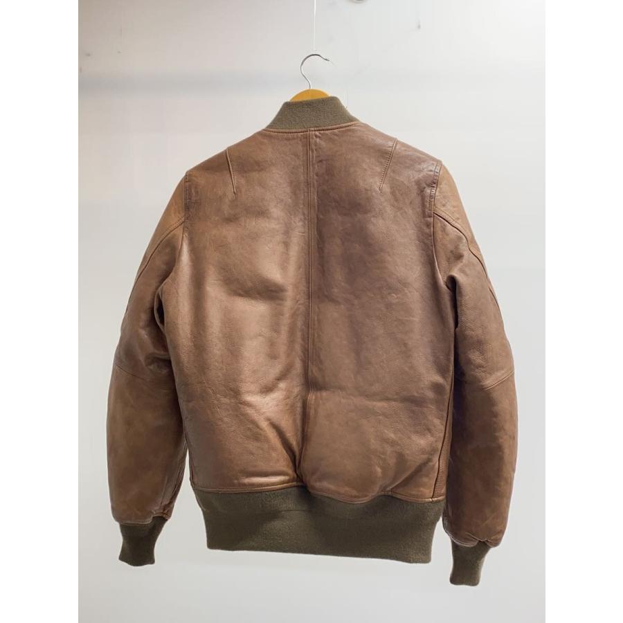 ALPHA INDUSTRIES◇レザージャケット・ブルゾン/M/羊革/ブラウン