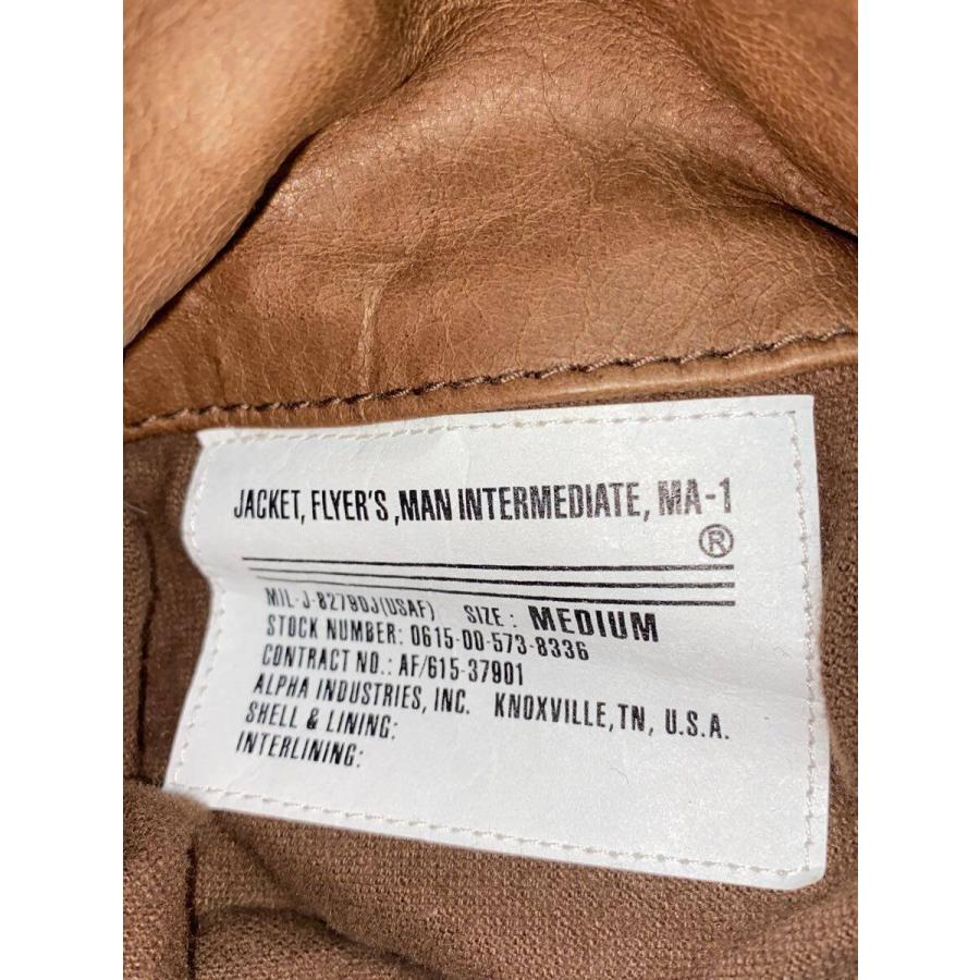 ALPHA INDUSTRIES◇レザージャケット・ブルゾン/M/羊革/ブラウン