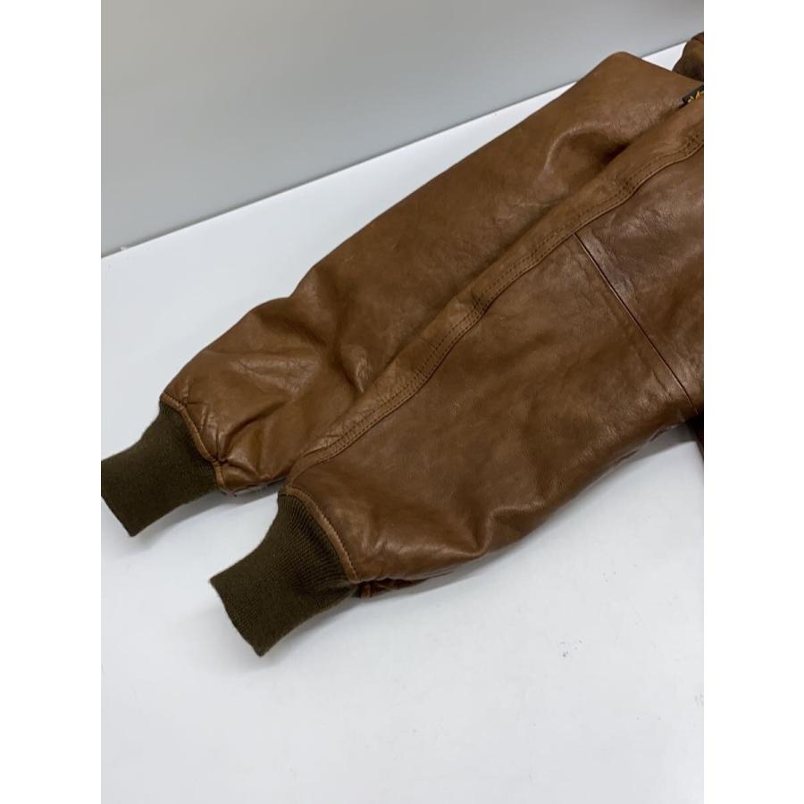 ALPHA INDUSTRIES◇レザージャケット・ブルゾン/M/羊革/ブラウン