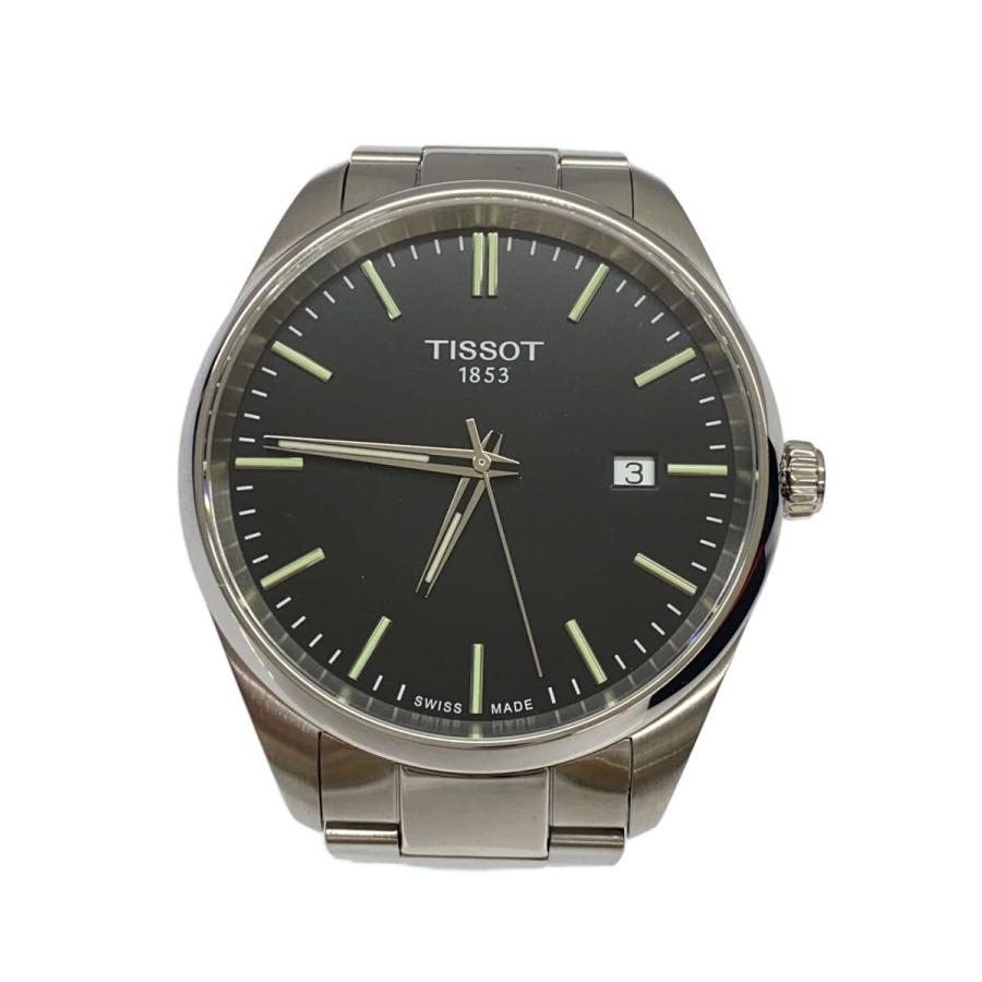 TISSOT◇クォーツ腕時計/アナログ/ステンレス/ブラック/SLV/T150410 