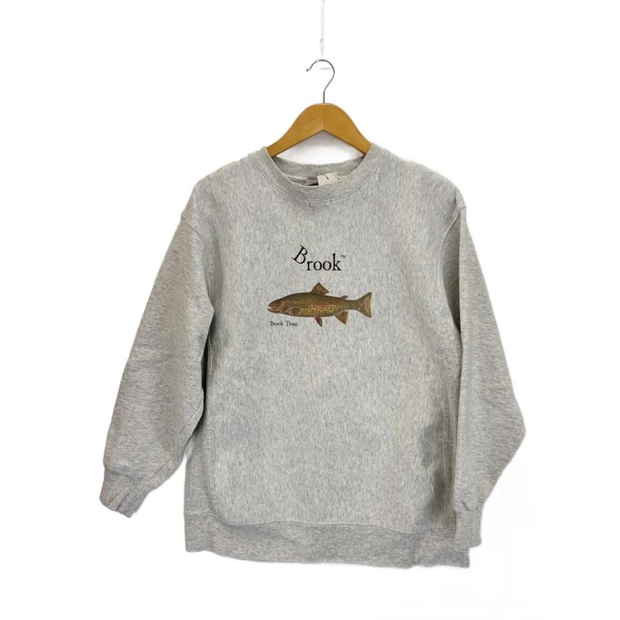 まる　Brookトラウトフィッシュプリント グレー XL スウェット BROOK◇スウェット/XL/コットン/GRY/プリント : セカンドストリート