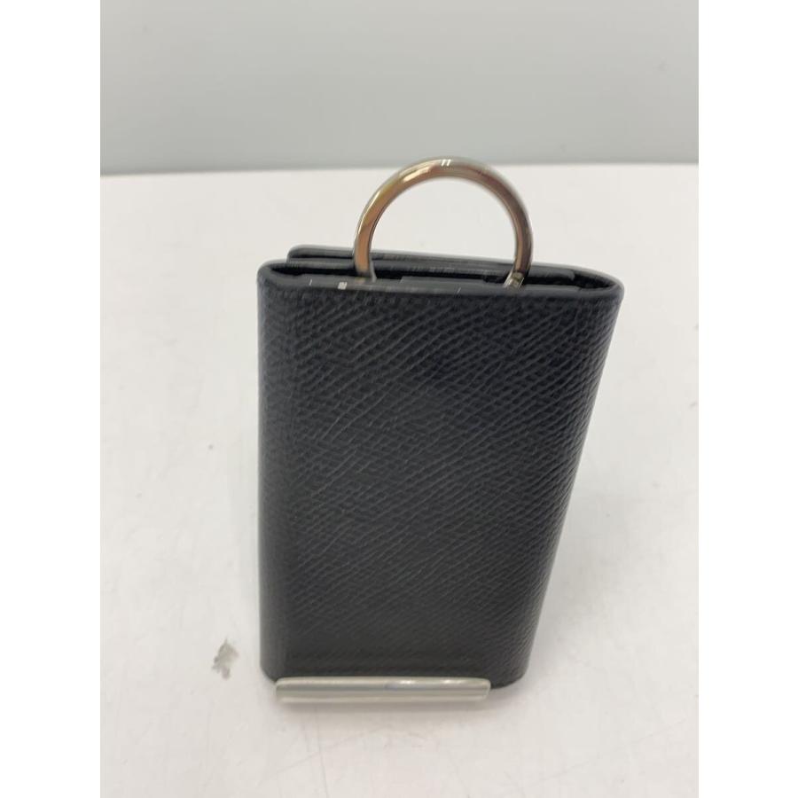 CELINE◇キーケース/レザー/BLK/無地/メンズ/傷、汚れ有