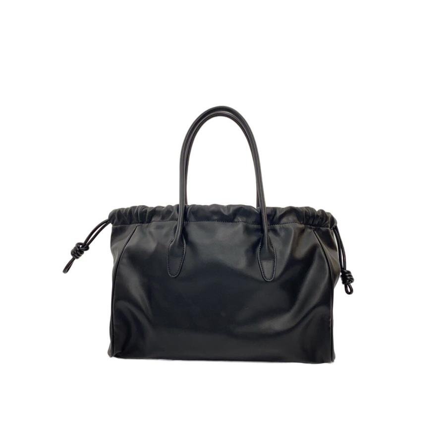 ADAM ET ROPE◇巾着トートバッグ/フェイクレザー/BLK : セカンド 