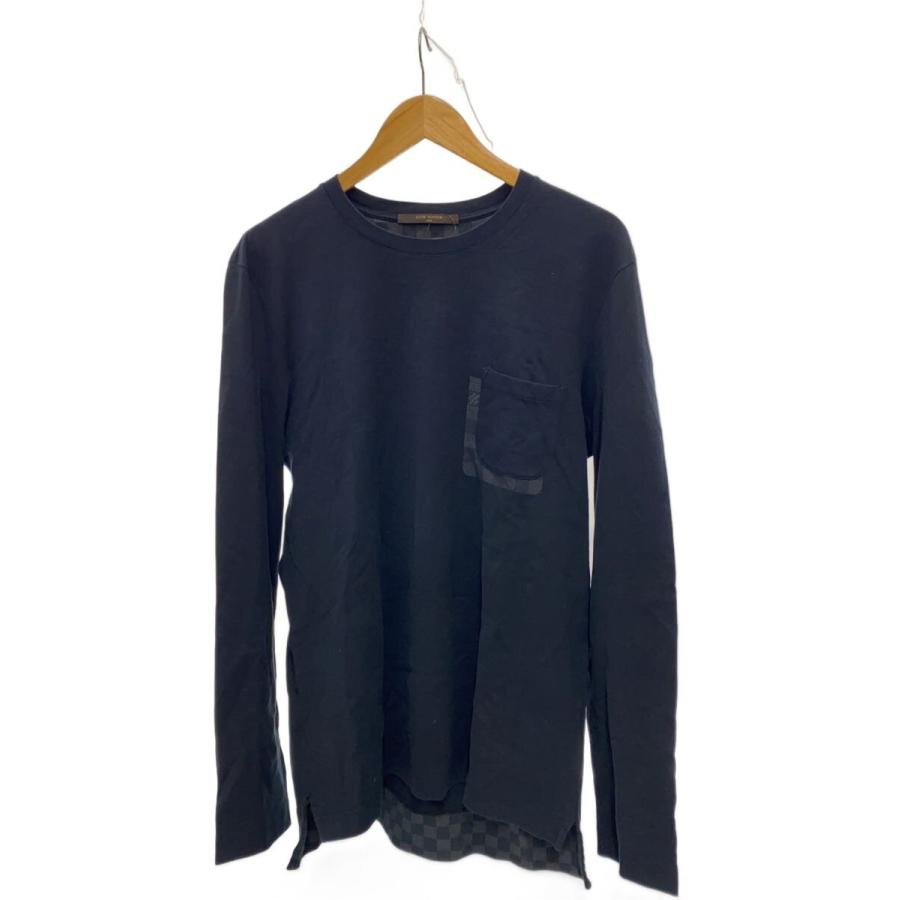 louis vuitton ダミエ　カットソー　XL LOUIS VUITTON◇12/裏地ダミエ/長袖Tシャツ/XL/コットン/BLK/RM122D